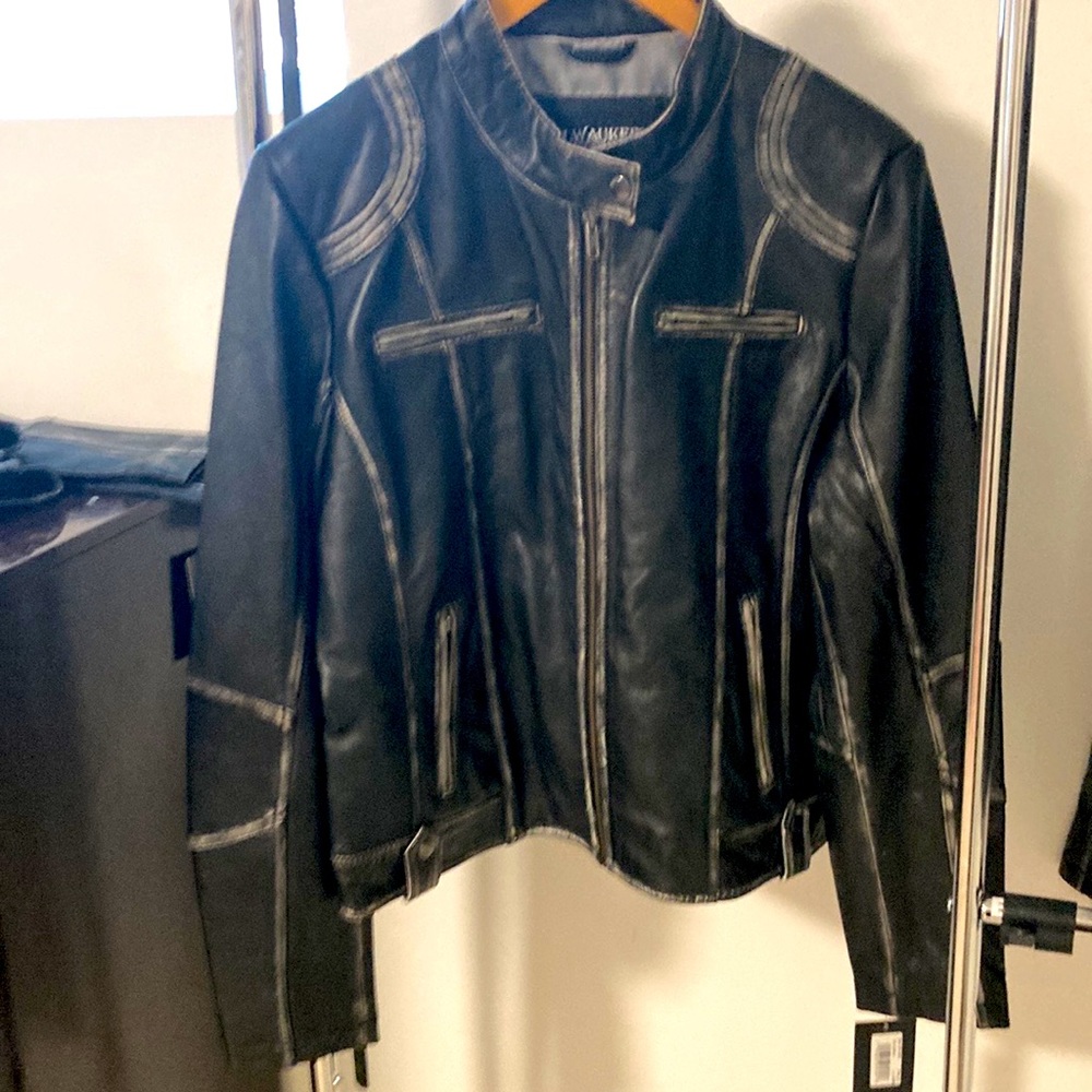 Womens motorcycle jacket leather